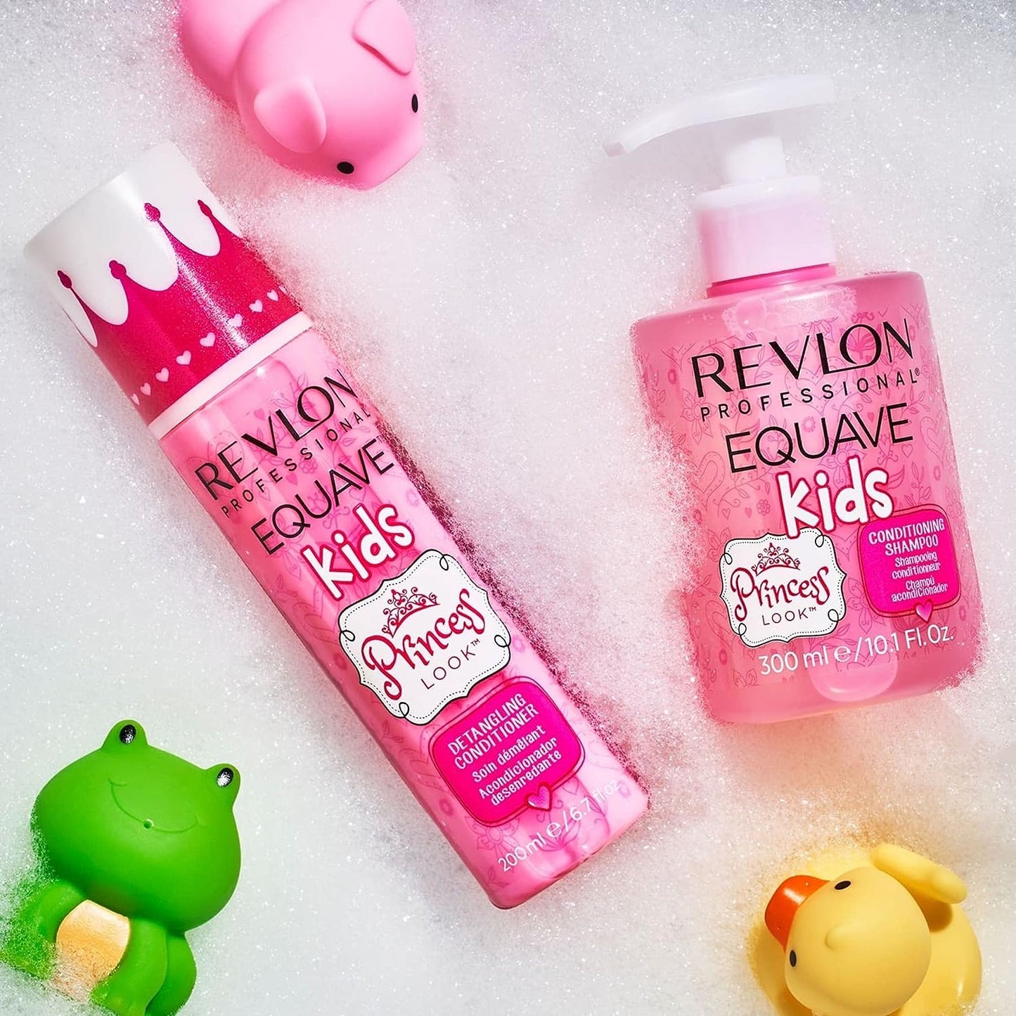 Revlon Professional Equave Kids Princess Look, Duo Enfant Shampoing Démêlant Hydratant & Soin Spray Démêlant Sans Rinçage, Sans Paraben, Sans Sulfate, Fraise