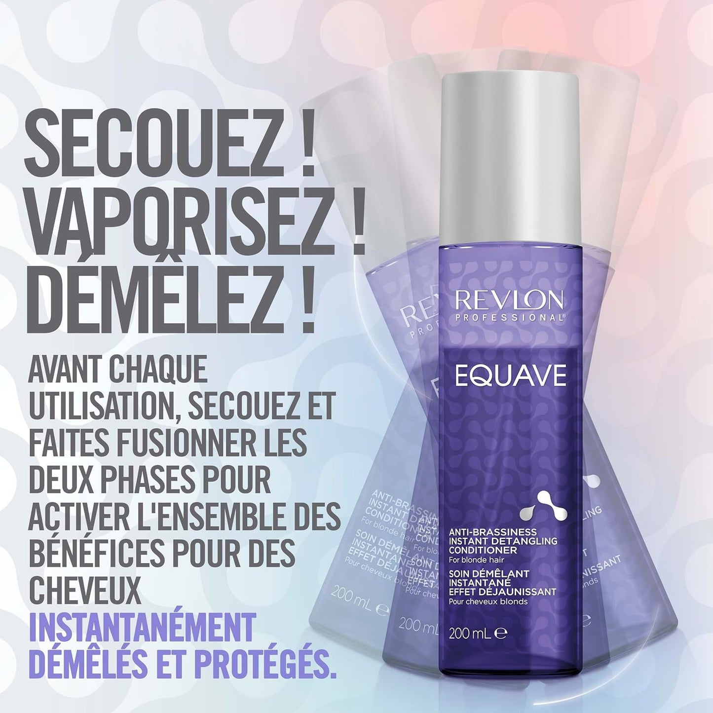 Equave, Soin Démêlant Bi-Phase Anti-Reflets Jaunes, 200Ml