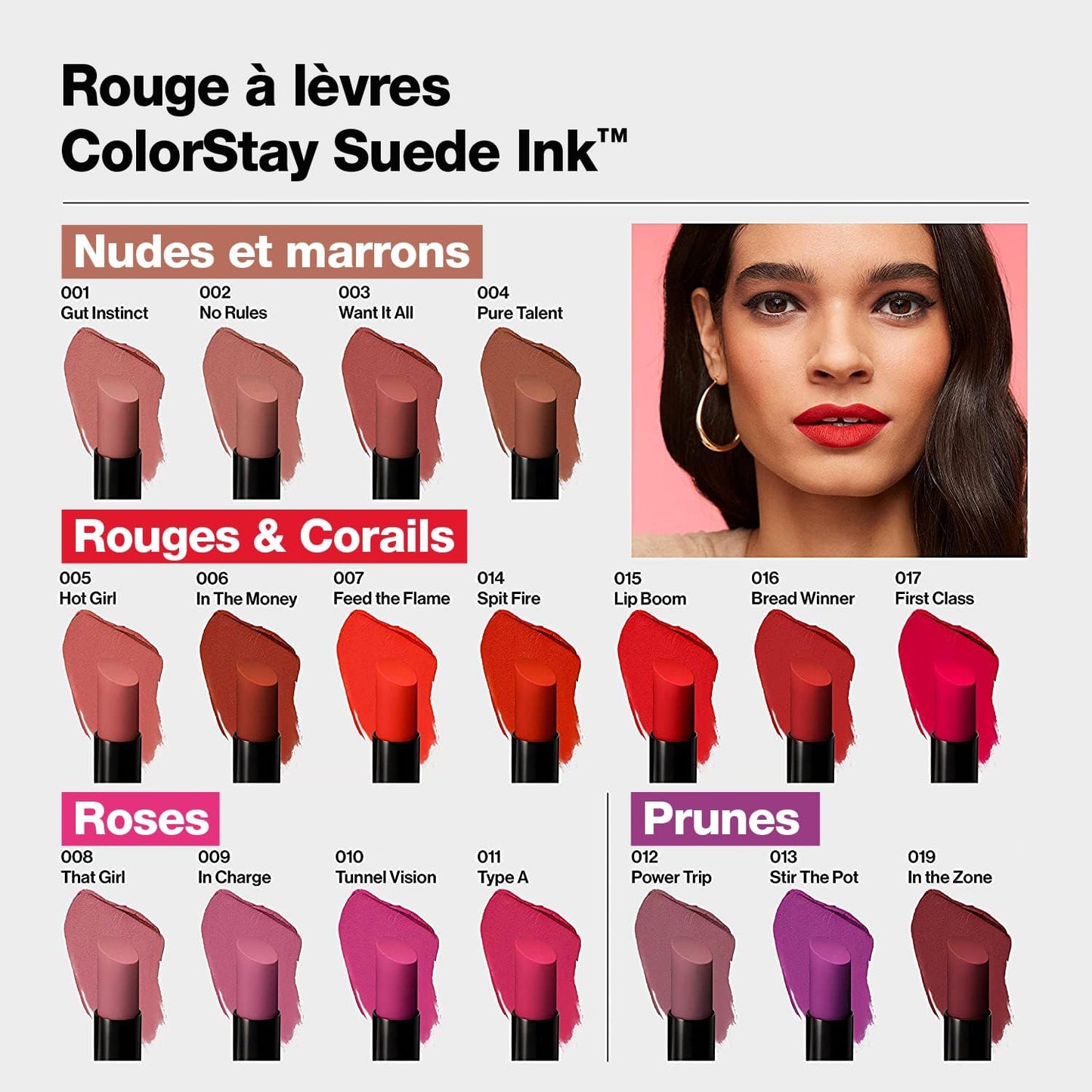 , Colorstay Suede Ink, Rouge À Lèvres, Fini Mat, Couleur Vibrante, Formule Soin & Vegan, Infusée En Vitamine E, N°012 Power Trip, 2,55 G