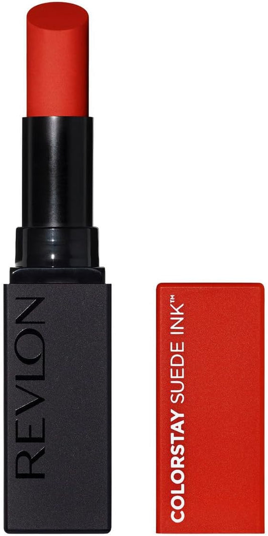 , Colorstay Suede Ink, Rouge À Lèvres, Fini Mat, Couleur Vibrante, Formule Soin & Vegan, Infusée En Vitamine E, N°014 Spit Fire, 2,55 G