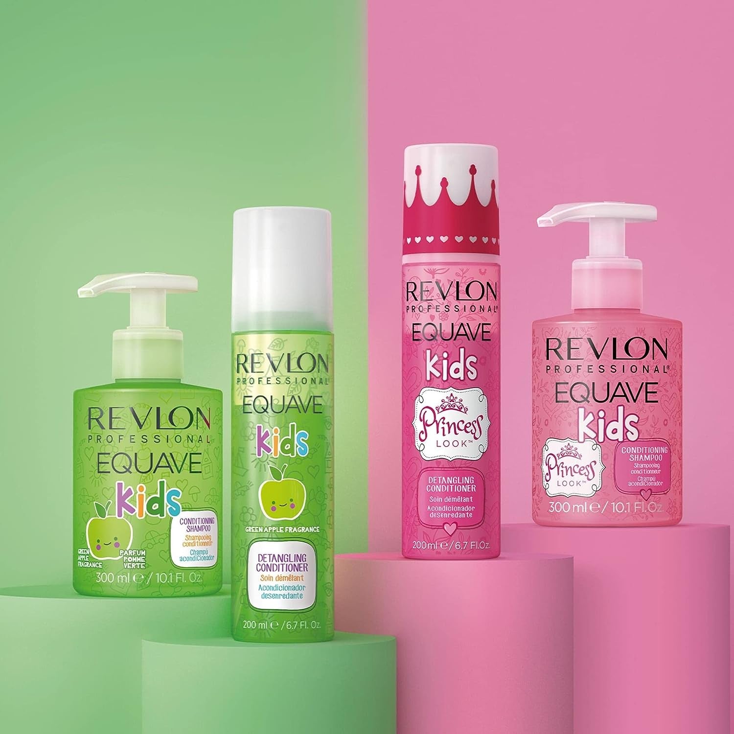 Revlon Professional Equave Kids Princess Look, Duo Enfant Shampoing Démêlant Hydratant & Soin Spray Démêlant Sans Rinçage, Sans Paraben, Sans Sulfate, Fraise