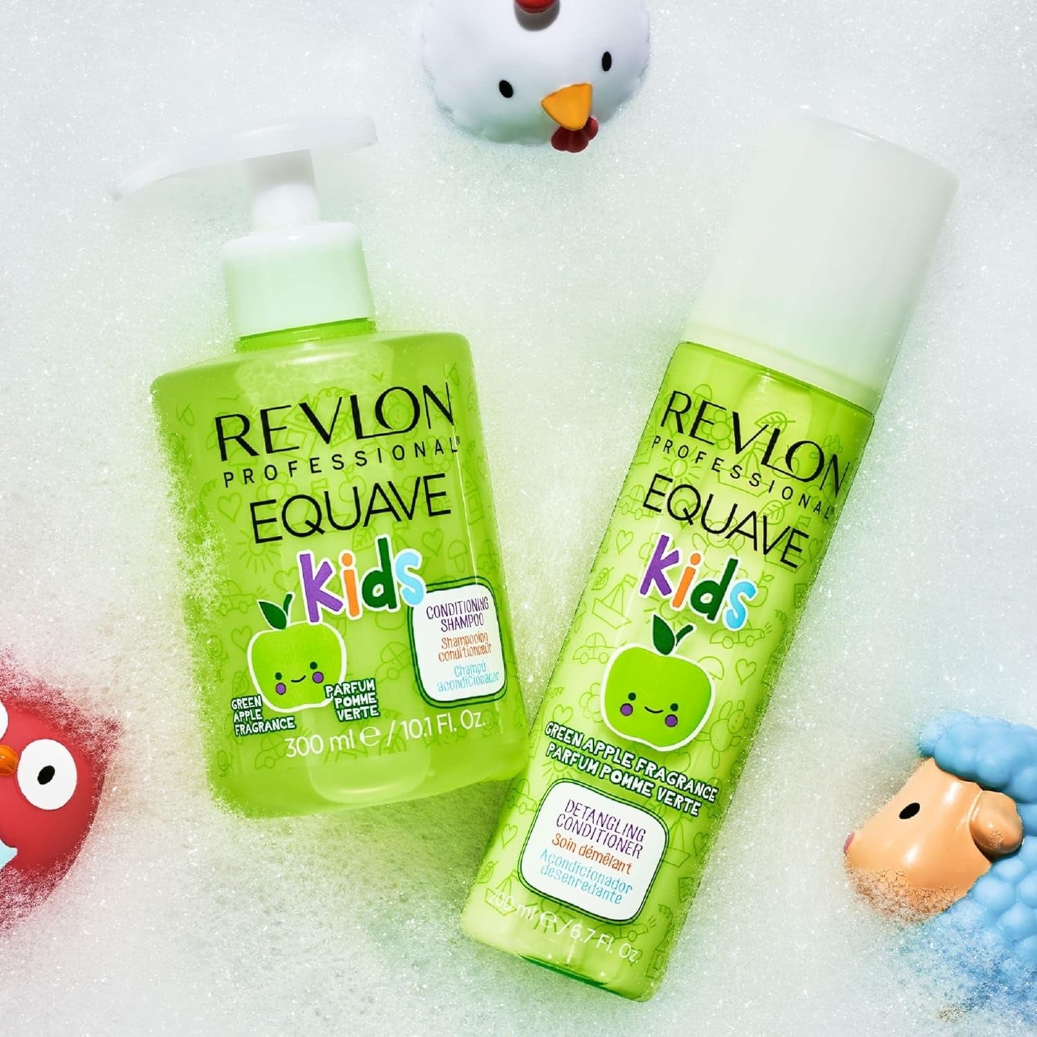 Revlon Professional Equave Kids, Duo Enfant Shampoing Démêlant Hydratant & Soin Spray Démêlant Sans Rinçage, Sans Paraben, Sans Sulfate, Pomme